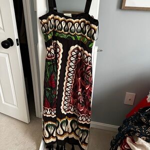 Bohemian Floral Maxi Dress in Black and Multicolor